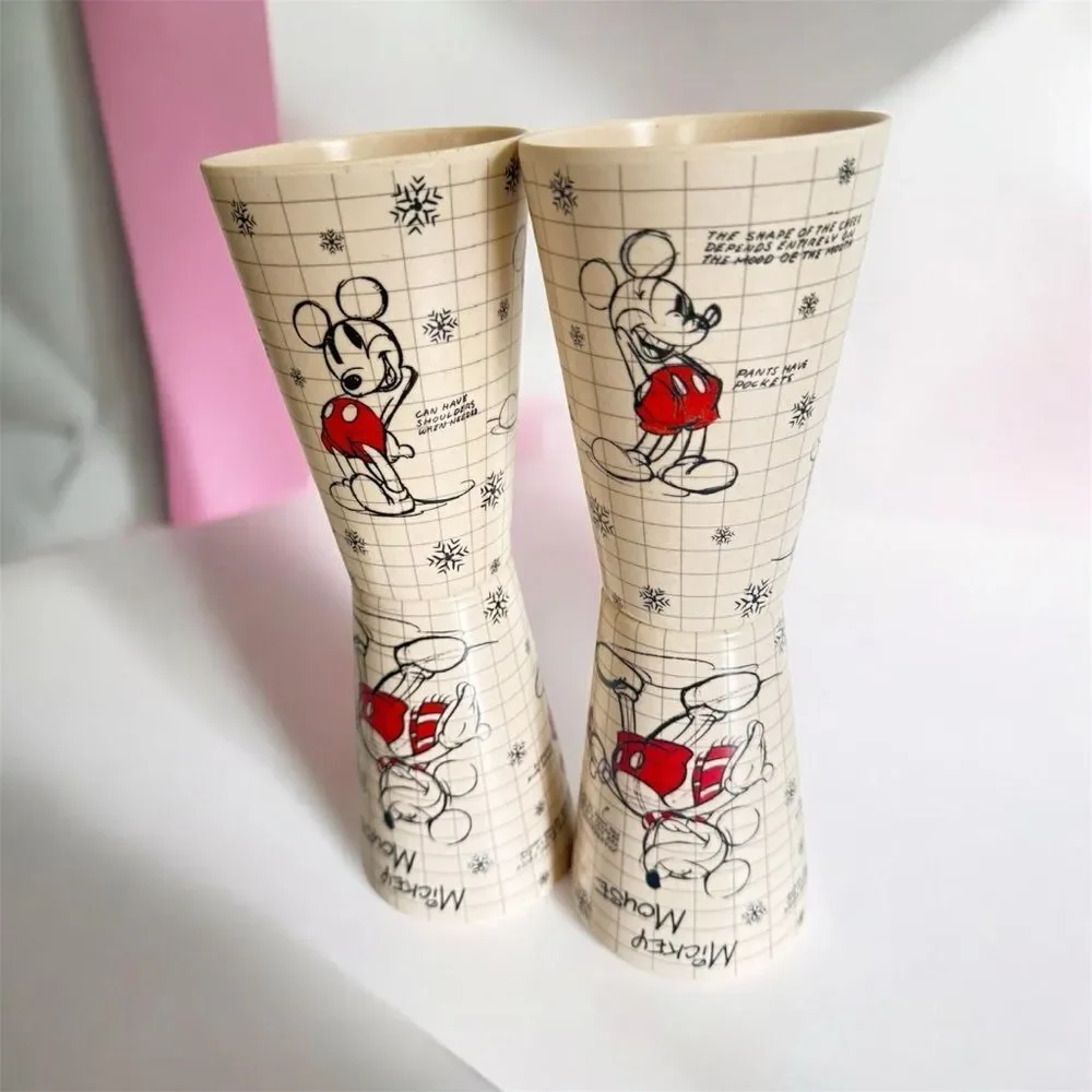 Disney Mickey Mouse Vintage Retro Cup Set Of 4 Collectible Kitchen Drinkware